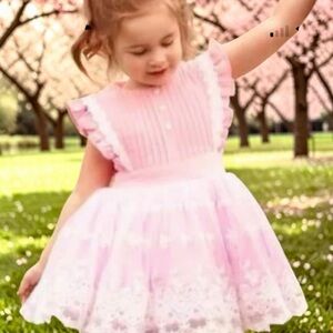 Makena Lane Pink Lace Kids Formal Dress